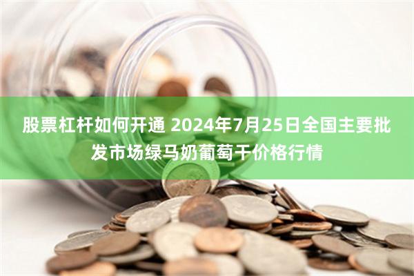 股票杠杆如何开通 2024年7月25日全国主要批发市场绿马奶葡萄干价格行情