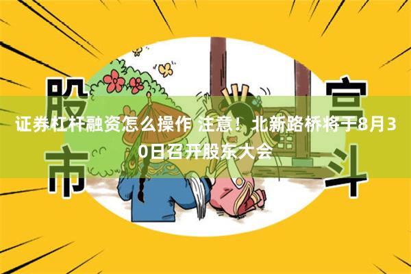 证券杠杆融资怎么操作 注意！北新路桥将于8月30日召开股东大会