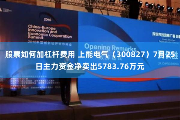 股票如何加杠杆费用 上能电气（300827）7月25日主力资金净卖出5783.76万元