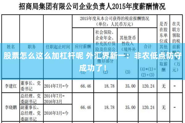 股票怎么这么加杠杆呢 外汇界新一：非农低点防守成功了！