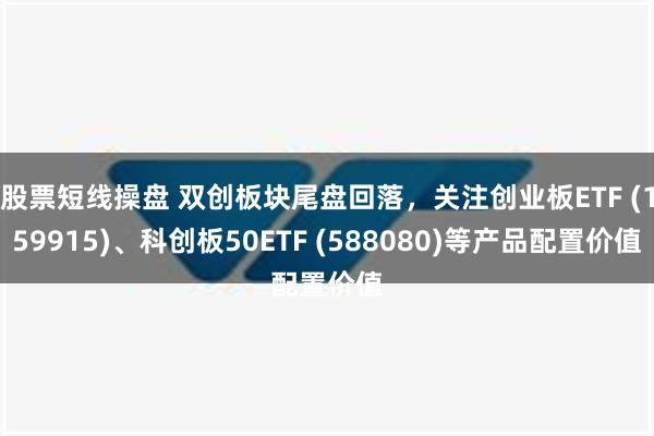 股票短线操盘 双创板块尾盘回落，关注创业板ETF (159915)、科创板50ETF (588080)等产品配置价值